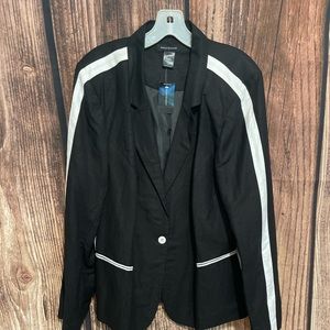 NWT Ashley Stewart Black Linen Blazer